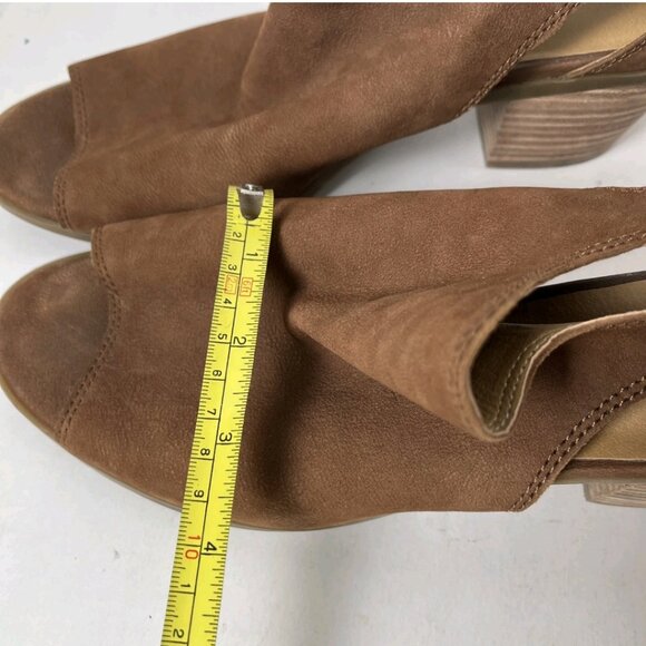 Lucky Brand Barimo Brown Suede Peep Toe Booties 8 - Picture 5 of 15